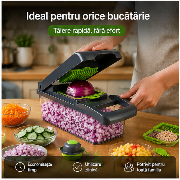 Set Tocat Legume 16 în 1 - Multifuncțional pentru Bucătărie
