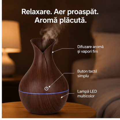 Umidificator Aromaterapie Mini cu Lampă LED Multicolor – Relaxare și Atmosferă Plăcută în Orice Încăpere
