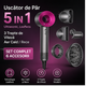 Uscator de Par 5 IN 1 Ultrasonic cu 3 Trepte Viteza Aer Cald/Rece