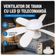Ventilator de Tavan cu LED și Control de la Distanță – 52 cm, Iluminare Modernă și Răcire Eficientă