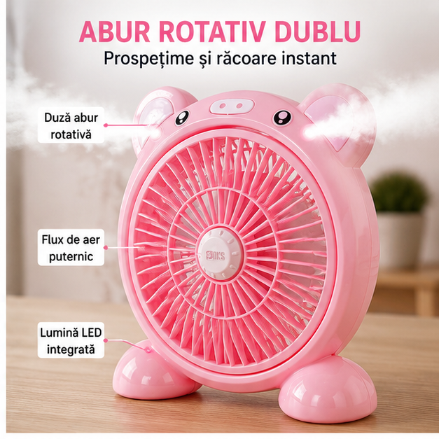 Ventilator cu Acumulator și LED-uri 115-12 – Portabil, Reîncărcabil și Eficient