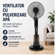 Ventilator cu Pulverizare Apă 75W – 3 Viteze, Telecomandă și Răcorire Eficientă