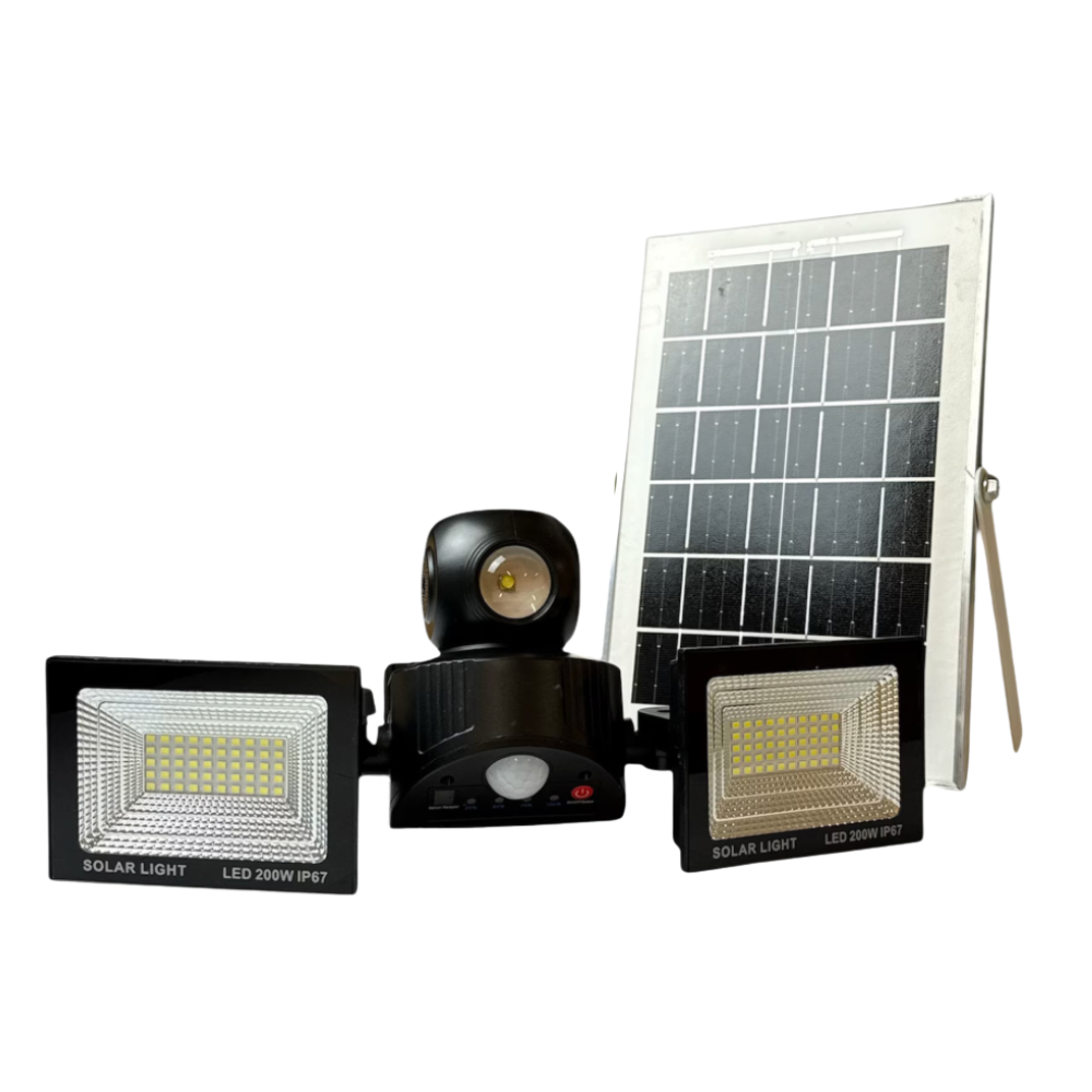 XG-T50 Proiector solar LED dublu impermeabil, cu senzor de miscare, telecomanda si rotire 180 grade