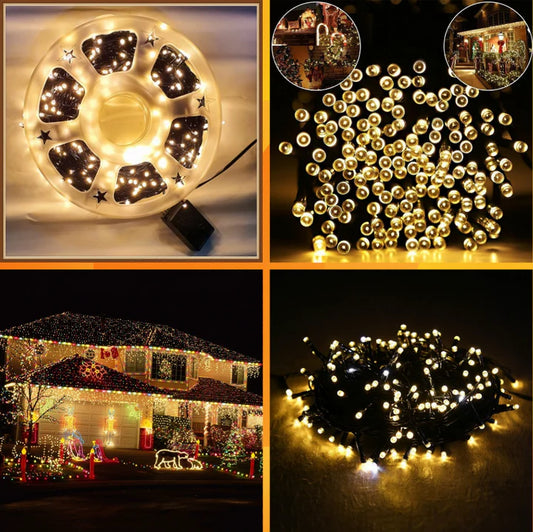 Instalație 100 metri - alb, galben, albastru, multicolor