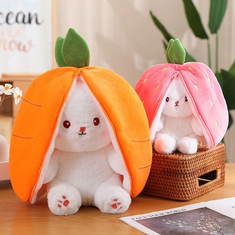 Iepuras din Plus Reversibil Happy Bunny 40 cm