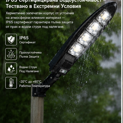 SET 5x Lampa Stradala 1200W, Incarcare Solara