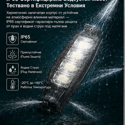 SET 5x Lampa Stradala 1200W, Incarcare Solara