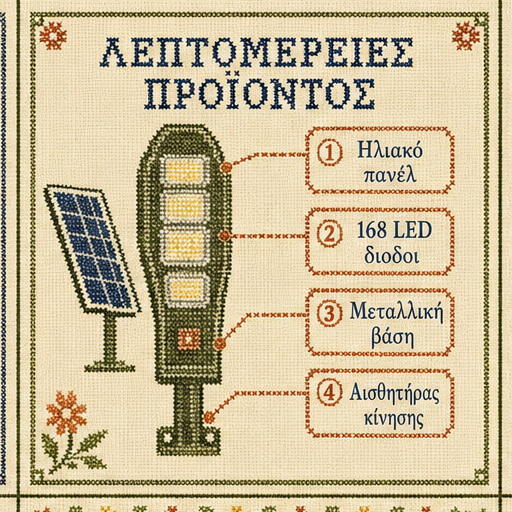 SET 5x Lampa Stradala 1200W, Incarcare Solara