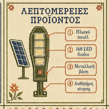 SET 5x Lampa Stradala 1200W, Incarcare Solara