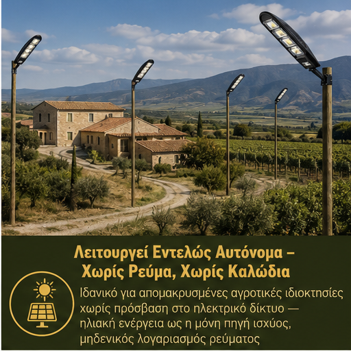 SET 5x Lampa Stradala 1200W, Incarcare Solara