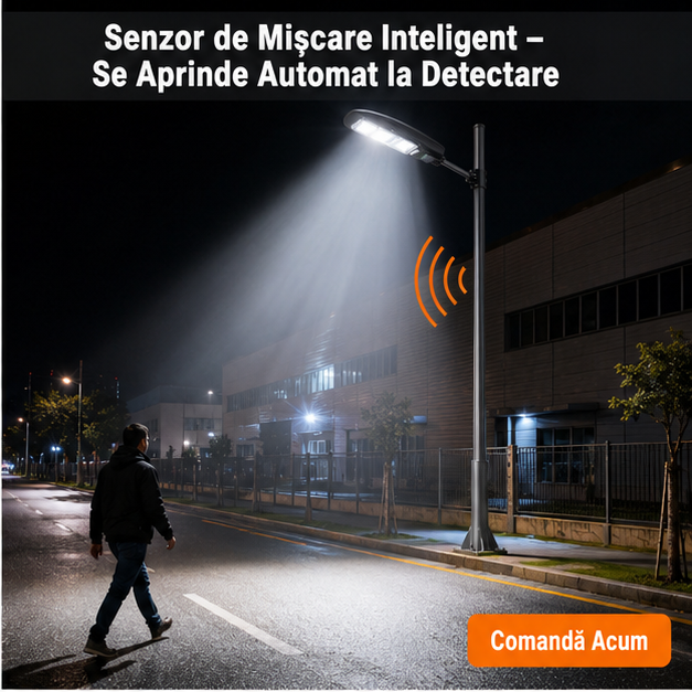 SET 5x Lampa Stradala 1200W, Incarcare Solara