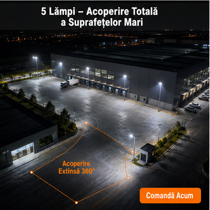 SET 5x Lampa Stradala 1200W, Incarcare Solara