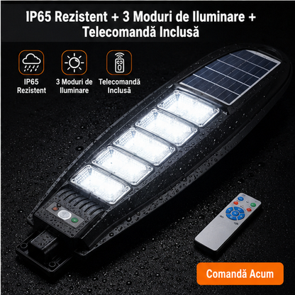 SET 5x Lampa Stradala 1200W, Incarcare Solara
