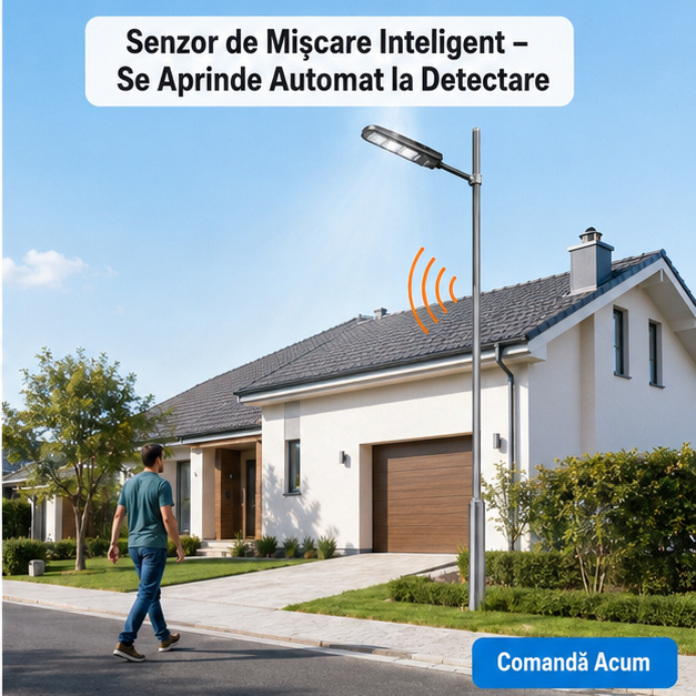 SET 5x Lampa Stradala 1200W, Incarcare Solara