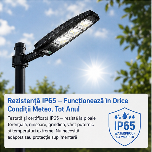 SET 5x Lampa Stradala 1200W, Incarcare Solara