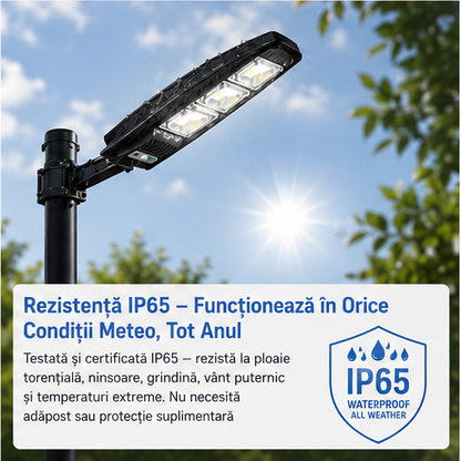 SET 5x Lampa Stradala 1200W, Incarcare Solara
