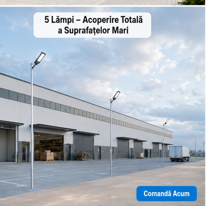 SET 5x Lampa Stradala 1200W, Incarcare Solara