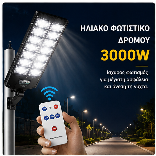 Lampa solară stradală 3000W  70 CM W789B-6