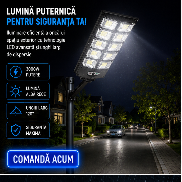 Lampa solară stradală 3000W  70 CM W789B-6