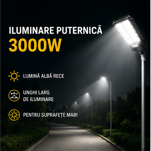 Lampa solară stradală 3000W  70 CM W789B-6