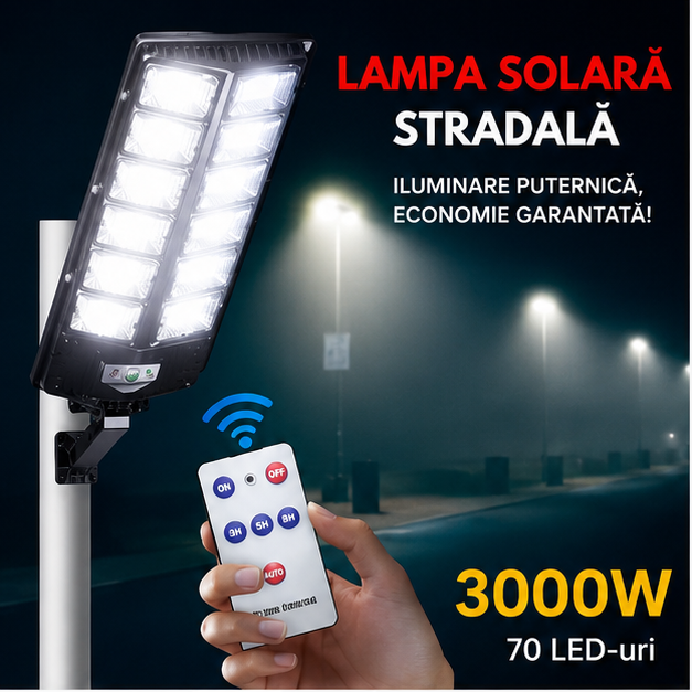 Lampa solară stradală 3000W  70 CM W789B-6