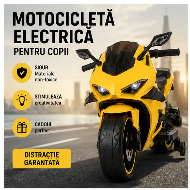 MOTOCICLETA GALBENA
