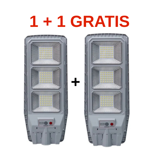 1 + 1 GRATIS  Lampa Solară Gri 800W Stradala  cu Telecomandă
