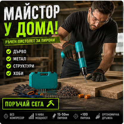 Pistol manual pentru fixarea cuielor + 100 CUIE CADOU