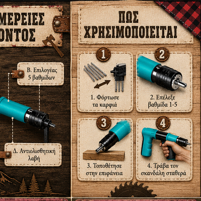 Pistol manual pentru fixarea cuielor + 100 CUIE CADOU