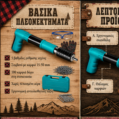 Pistol manual pentru fixarea cuielor + 100 CUIE CADOU