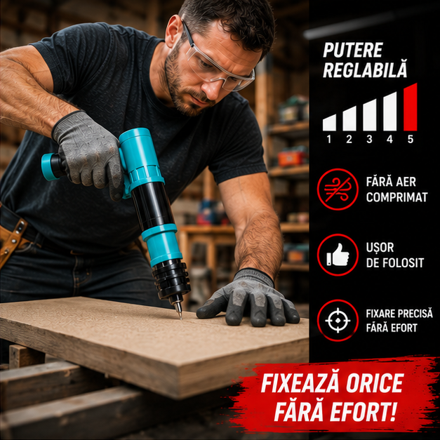 Pistol manual pentru fixarea cuielor + 100 CUIE CADOU