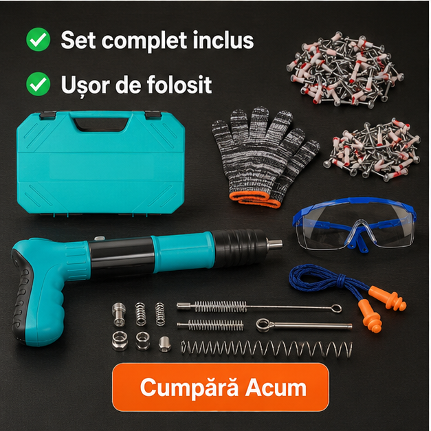 Pistol manual pentru fixarea cuielor + 100 CUIE CADOU