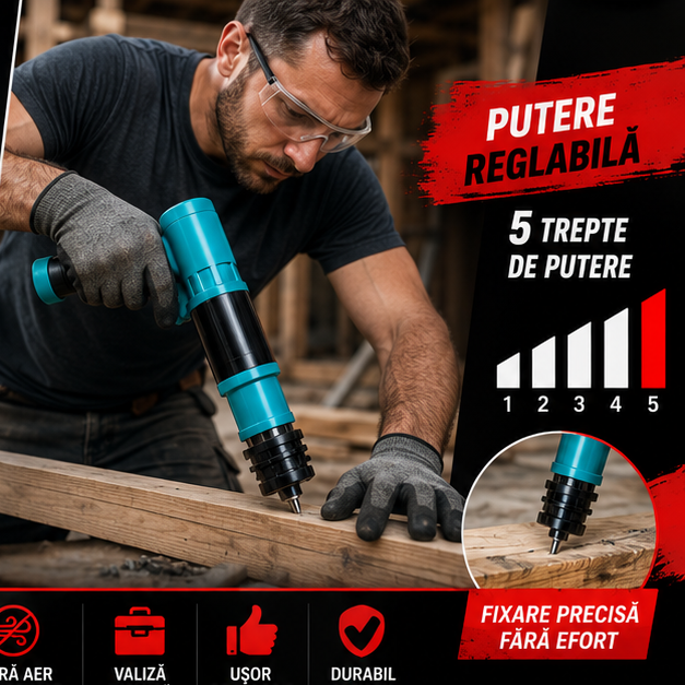 Pistol manual pentru fixarea cuielor + 100 CUIE CADOU
