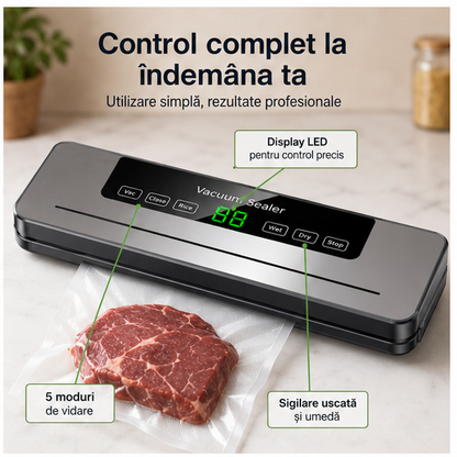 Aparat de Vidat Vacuum Sealer + 10 Pungi