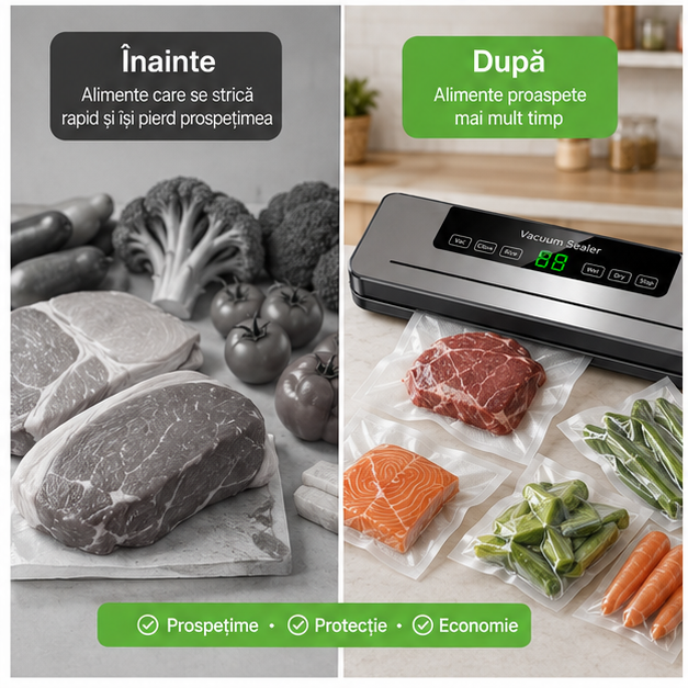 Aparat de Vidat Vacuum Sealer + 10 Pungi