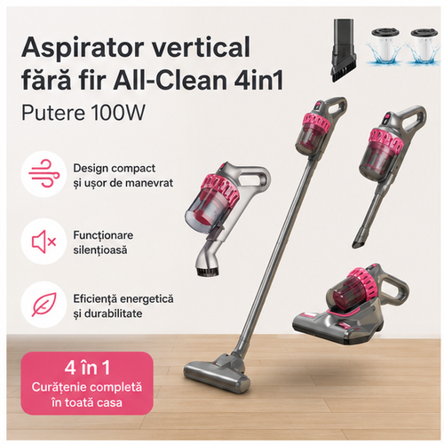 Aspirator Vertical fără Fir 4in1 All-Clean 100W