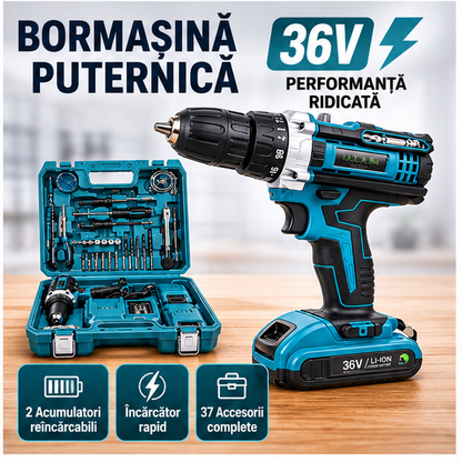 Bormașină cu 2 Acumulatori de 48V – Putere și Autonomie