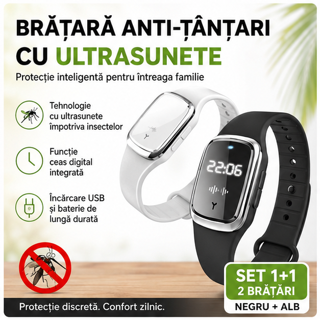 Bratara Anti-Tantari cu USB - Protectie 24/7
