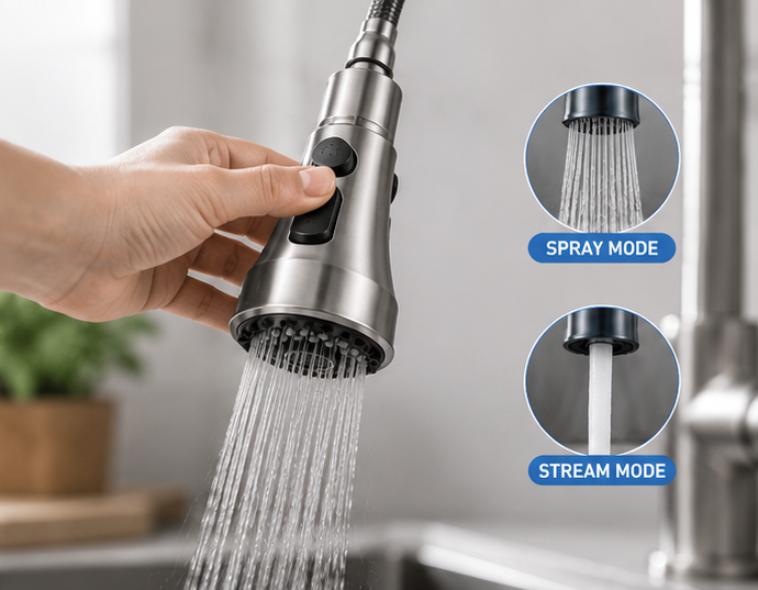 Extensie robinet pivotant cu 3 moduri pulverizare