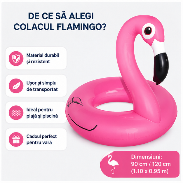 Colac gonflabil Flamingo 90-120 cm