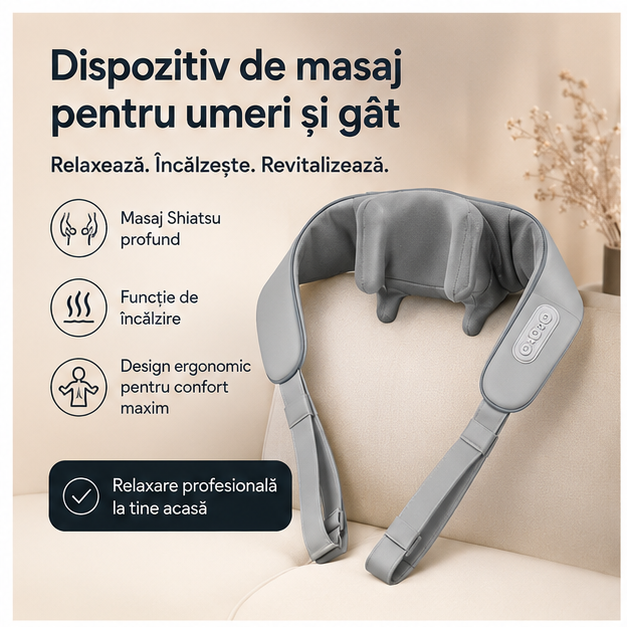 Masager Neck & Shoulders MT6533 - Aparat Masaj Incalzitor