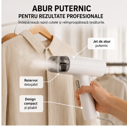 Fier de Călcat Vertical Portabil VISURON 1500W cu Rezervor Detașabil