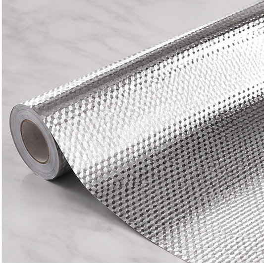 Folie autocolanta tip aluminiu argintie, pentru mobilier si bucatarie 60x300cm