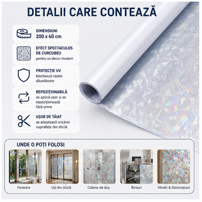 Folie Decorativă Autoadezivă Curcubeu 200x60cm