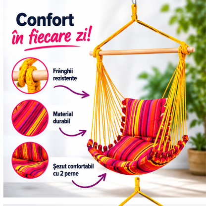 Hamac din bumbac rezistent 240x160cm