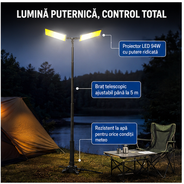 Kit Nocturna eLIVE FR-12 Proiector LED 94W Camping