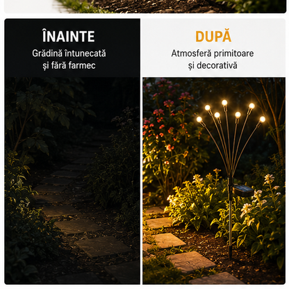 Lampa Solară cu 8 LED-uri - Decor Grădină