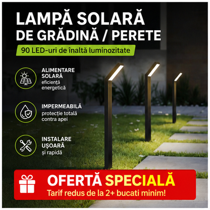 Lampa solara gradina/perete 90 LED 3 moduri 1M