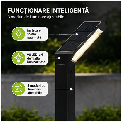 Lampa solara gradina/perete 90 LED 3 moduri 1M