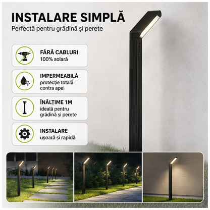 Lampa solara gradina/perete 90 LED 3 moduri 1M